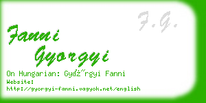 fanni gyorgyi business card